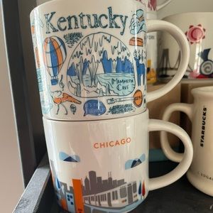 Lots of Been There mugs from Starbucks.